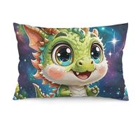 FodPand Cute Dragon Throw Pillow Cover 12 "x20, Soft Plush Decorative Pillow Case for Couch Sofa, Double-Sided Print Rectangle Cushion Cover for Bedroom Living Room