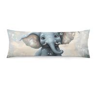 FodPand Cute Elephant Play Bubbles Body Pillow Cover 20"x54" Long Pillow Case with Zipper Decorative Bedding Pillowcase Boho Throw Pillows Cover Soft Cushion Pillows Case for Bed,Couch