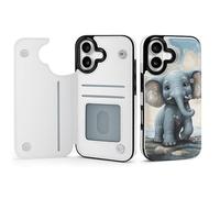 FodPand Cute Elephant Play Bubbles Case for iPhone 17 Phone Cover Flip Phone Protective Cover Cute TPU Anti-Scratch Shockproof Minimalist Aesthetic Case for Women & Men