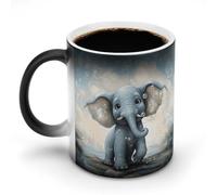 FodPand Cute Elephant Play Bubbles Color Changing Mugs Funny Heat Sensitive Ceramic Coffee Mugs Temperature Changing Mug Novelty Magic Cup Gift for Coffee Lover 11 Oz