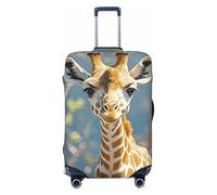 FodPand Cute Giraffe Flowers Travel Luggage Cover Elastic Suitcase Cover Protector Anti-Scratch Luggage Protector Universal Washable Travel Sleeve Baggage Case Fits 18-32 Inch Suitcase, Black, M