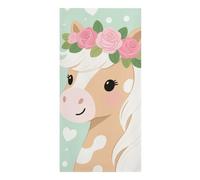 FodPand Cute Horse with Flowers Beach Towel 30x60 Inch, Microfiber Sand-Free Quick Dry Towel Extra Large, Lightweight Bath Towels for Beach, Pool, Yoga, Picnic & Travel, Super Absorbent