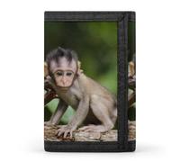 FodPand Cute Little Monkeys Wallet,Portable Three Folds Wallet Sturdy With Hanging Buckle Zipper Wallets for Man Woman