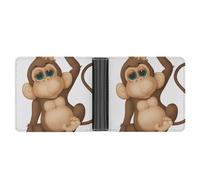FodPand Cute Monkey Wallet Slim Minimalist Men Wallet Durable Portable Bifold Purse PU Passcase