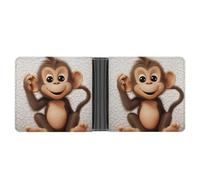 FodPand Cute Monkey Wallet Slim Minimalist Men Wallet Durable Portable Bifold Purse PU Passcase