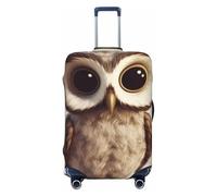 FodPand Cute Owl Travel Luggage Cover Elastic Suitcase Cover Protector Anti-Scratch Luggage Protector Universal Washable Travel Sleeve Baggage Case Fits 18-32 Inch Suitcase, Black, XL