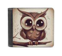 FodPand Cute Owl Wallet for Men Women, PU Leather Slim Card Holder with 8 Card Slots, Minimalist Bifold Wallet Front Pocket Wallets Stylish Purse for Travel Gift
