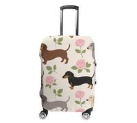FodPand Dachshund Floral Luggage Covers for Suitcase Protector Fits 19-32 Inch Suitcase Cover, Washable Travel Baggage Covers Durable Luggage Protector for Secure Fit, style, L, Modern