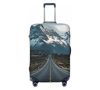 FodPand Dark road to mountains Travel Luggage Cover Elastic Suitcase Cover Protector Anti-Scratch Luggage Protector Universal Washable Travel Sleeve Baggage Case Fits 18-32 Inch Suitcase, Black, M
