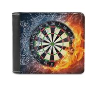 FODPAND Darts Board Leather Wallet Extra Capacity Bifold Wallet Slim Minimalist Front Pocket Wallets Credit Card Holder