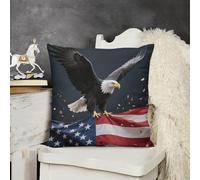 FodPand Decorative American Flag Throw Pillow Covers 20x20 Soft Plush Cozy Cushion Cases with Invisible Zipper Body Pillowcase Square Accent Pillow Shams for Couch Sofa Bedroom Living Room
