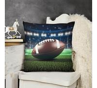 FodPand Decorative American Football Throw Pillow Covers 20x20 Soft Plush Cozy Cushion Cases with Invisible Zipper Body Pillowcase Square Accent Pillow Shams for Couch Sofa Bedroom Living Room