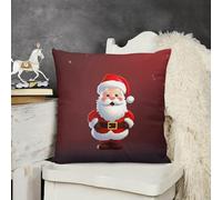 FodPand Decorative Cute Santa Claus Throw Pillow Covers 12x12 Soft Plush Cozy Cushion Cases with Invisible Zipper Body Pillowcase Square Accent Pillow Shams for Couch Sofa Bedroom Living Room