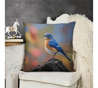 FodPand Decorative Eastern Bluebird Throw Pillow Covers 24x24 Soft Plush Cozy Cushion Cases with Invisible Zipper Body Pillowcase Square Accent Pillow Shams for Couch Sofa Bedroom Living Room