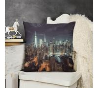 FodPand Decorative New York City Throw Pillow Covers 18x18 Soft Plush Cozy Cushion Cases with Invisible Zipper Body Pillowcase Square Accent Pillow Shams for Couch Sofa Bedroom Living Room