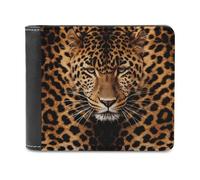 FodPand Depict A Leopard Wallet for Men Women, PU Leather Slim Card Holder with 8 Card Slots, Minimalist Bifold Wallet Front Pocket Wallets Stylish Purse for Travel Gift