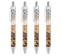 FodPand Desert Locust Swarm Ballpoint Pens Fine Point Smooth Writing Pen Retractable Ball Point Pens 0.5mm Black Ink Pen Office Supplies Gifts for Men Women 4 PCS