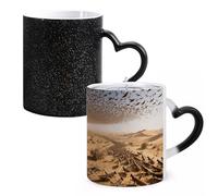 FodPand Desert Locust Swarm Color Changing Mugs Heat Sensitive Ceramic Coffee Mugs Funny Temperature Changing Mug Novelty Magic Cup Gift for Coffee Lover 11 Oz