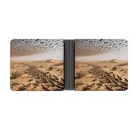 FodPand Desert Locust Swarm Wallet for Men Leather Bifold Wallet Front Pocket Wallets Card Holder Wallets Money Clip