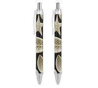 FodPand Diatom Microscopy Ballpoint Pens Fine Point Smooth Writing Pen Retractable Ball Point Pens 0.5mm Black Ink Pen Office Supplies Gifts for Men Women 2 PCS
