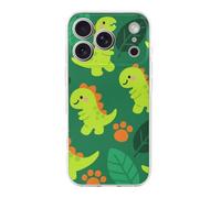 FodPand Dino Adventure Print Phone Case for iPhone 17 TPU Hard Phone Protective Cover Anti-Scratch Shockproof Minimalist Aesthetic Case for Women & Men Transparent