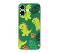 FodPand Dino Adventure Print Phone Case for iPhone 17 TPU Hard Phone Protective Cover Anti-Scratch Shockproof Minimalist Aesthetic Case for Women & Men Transparent