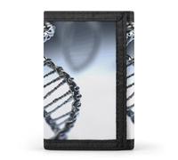 FodPand DNA Chain Photo Wallet,Portable Three Folds Wallet Sturdy With Hanging Buckle Zipper Wallets for Man Woman