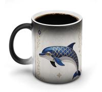 FodPand Dolphin Gothic Art Color Changing Mugs Funny Heat Sensitive Ceramic Coffee Mugs Temperature Changing Mug Novelty Magic Cup Gift for Coffee Lover 11 Oz