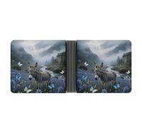 FodPand Donkey & Mystic Valley Wallet for Men Leather Bifold Wallet Front Pocket Wallets Card Holder Wallets Money Clip