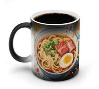 FodPand Doodle Style Noodles Color Changing Mugs Funny Heat Sensitive Ceramic Coffee Mugs Temperature Changing Mug Novelty Magic Cup Gift for Coffee Lover 11 Oz