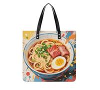FodPand Doodle Style Noodles Tote Bag for Women Leather Work Shopper Beach Handbag Travel Carryall Shoulder Bag