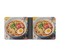FodPand Doodle Style Noodles Wallet for Men Leather Bifold Wallet Front Pocket Wallets Card Holder Wallets Money Clip