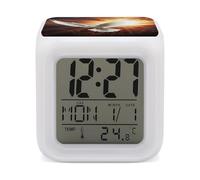 FodPand Dove Sun Art Alarm Clock NightLight Alarm Clock with 7 Color Changing Night Light Smart Digital Clocks Temperature Date for Heavy Sleepers Simple Operation Easy to Use