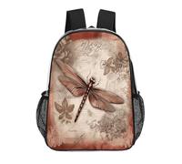 FodPand Dragonfly Bee2 17 Inch Clear Backpack Large Heavy Duty, Clear Bag for Stadium Events, See Through Backpack Transparent PVC Or Work, Sporting Events And Gym