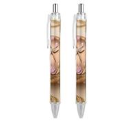 FodPand Dragonfly Decor Ballpoint Pens Fine Point Smooth Writing Pen Retractable Ball Point Pens 0.5mm Black Ink Pen Office Supplies Gifts for Men Women 2 PCS