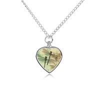 FodPand Dragonfly Dragonflies Vintage Urn Necklace for Ashes Personalized Pet Cremation Jewelry Dogs Cats Remembrance Jewelry Heart Shaped Urn Pendant for Puppy Pet Memorial Keepsake Jewelry