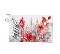 FodPand Drawn Tropical Flowers Wallet for Women Men, Coin Purse Compact, Card Holder Multi-Purpose for Coins, Cosmetics, Invoice