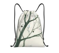 FodPand Drawstring Backpack Bag Branches Wood Sports Gym Sackpack for Men & Women, Waterproof Cinch Bags for Travel, Black, S, Travel Backpacks