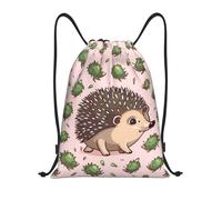 FodPand Drawstring Backpack Bag Cartoon hedgehog Sports Gym Sackpack for Men & Women, Waterproof Cinch Bags for Travel, Black, S, Travel Backpacks