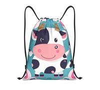FodPand Drawstring Backpack Bag Cute Cow Polka Dot Sports Gym Sackpack for Men & Women, Waterproof Cinch Bags for Travel