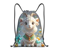 FodPand Drawstring Backpack Bag Cute Goat Sports Gym Sackpack for Men & Women, Waterproof Cinch Bags for Travel, Black, S, Travel Backpacks