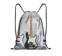 FodPand Drawstring Backpack Bag Guitar Bass Music Musical Instruments Sports Gym Sackpack for Men & Women, Waterproof Cinch Bags for Travel