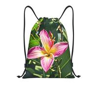 FodPand Drawstring Backpack Bag Hawaii Tropical Flower Sports Gym Sackpack for Men & Women, Waterproof Cinch Bags for Travel