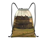 FodPand Drawstring Backpack Bag House on the Prairie Sports Gym Sackpack for Men & Women, Waterproof Cinch Bags for Travel