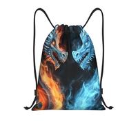 FodPand Drawstring Backpack Bag Ice and Fire Dragons Sports Gym Sackpack for Men & Women, Waterproof Cinch Bags for Travel, Black, S, Travel Backpacks