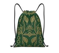 FodPand Drawstring Backpack Bag Peel and Stick Art Deco Sports Gym Sackpack for Men & Women, Waterproof Cinch Bags for Travel, Black, S, Travel Backpacks