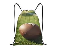 FodPand Drawstring Backpack Bag Rugby Sports Gym Sackpack for Men & Women, Waterproof Cinch Bags for Travel, Black, S, Travel Backpacks