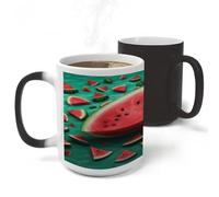 FodPand Dream Watermelon 11 Oz Coffee Mug Tea Cup Novelty Ceramic Magic Mug for Women with Handle, Ideal for Daily Use Or Special Occasions