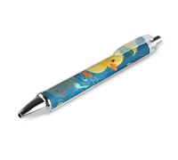 FodPand Duckling on Raindrop Notes Ballpoint Pens Fine Point Smooth Writing Pen Retractable Ball Point Pens 0.5mm Black Ink Pen Office Supplies Gifts for Men Women 1 PCS