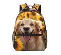 FodPand dusky rose Travel Backpack for Women Men 15.6 inch Laptop Backpack Waterproof Work Business Daypack, Dog and Sunflower, One Size, Travel Backpacks